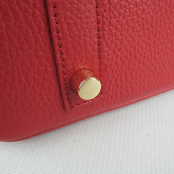 High Quality Fake Hermes 35CM Embossed Veins Leather Bag Red/Orange/Green 6089